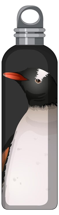 Vector gratuito termo negro con estampado de pingüinos.