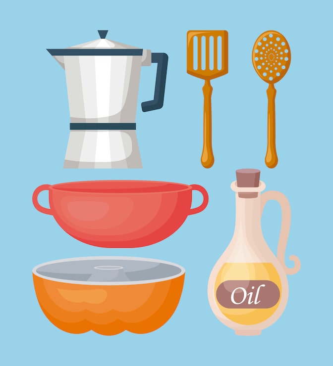 Vector gratuito utensilios de cocina