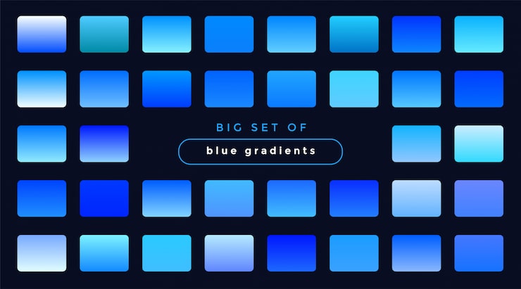 Miễn phí Vector bộ gradient xanh lam mượt mà