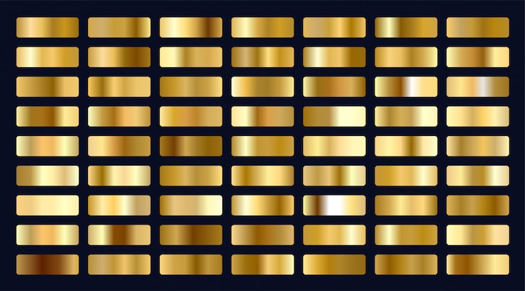 Bộ lớn các gradient vàng kim loại