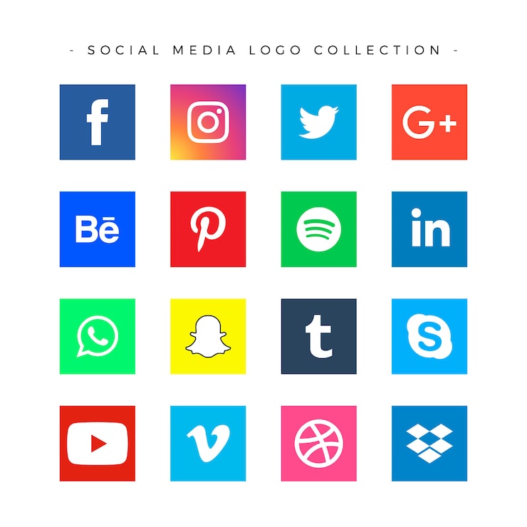 Miễn phí Vector bộ sưu tập logo phương tiện truyền thông xã hội phổ biến