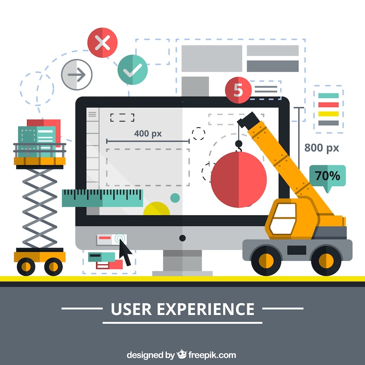 Miễn phí Vector các yếu tố xây dựng cho một trang web trong thiết kế phẳng