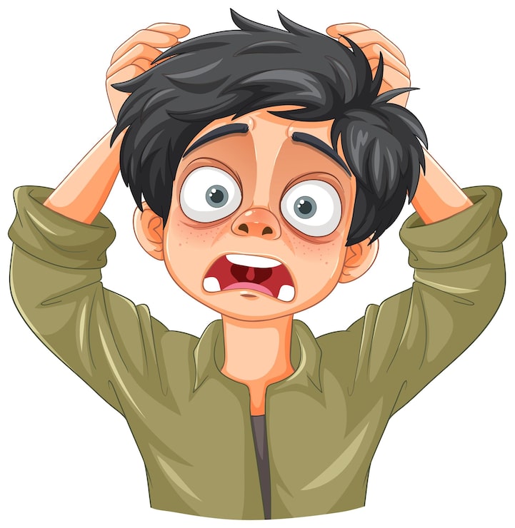 Miễn phí Vector cậu bé ngạc nhiên ôm đầu