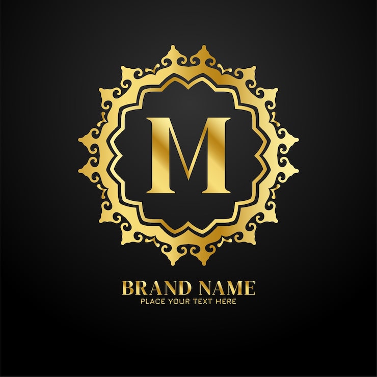 Miễn phí Vector chữ m sang trọng khái niệm logo thương hiệu thiết kế vàng