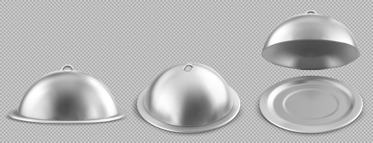 Miễn phí Vector đĩa khay đựng thức ăn bằng bạc có lồng bàn cho nhà hàng