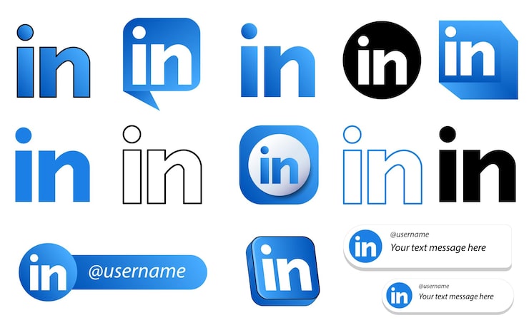 Miễn phí Vector gói 14 biểu tượng mạng xã hội linkedin professional