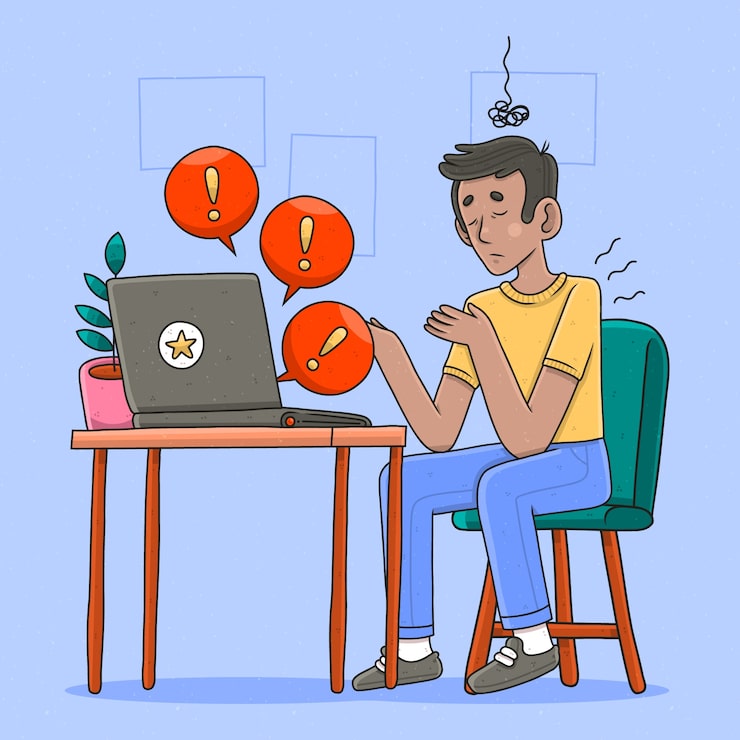 Miễn phí Vector hình ảnh minh họa những người bị áp lực được vẽ tay theo phong cách thiết kế phẳng
