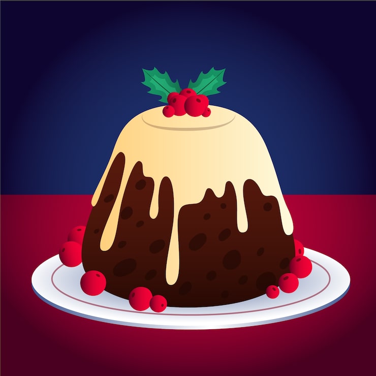 Miễn phí Vector hình minh họa bánh pudding giáng sinh gradient