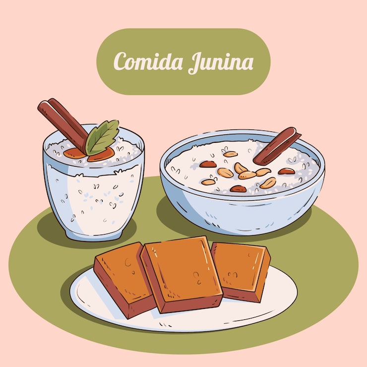 Miễn phí Vector hình minh họa comida junina vẽ tay