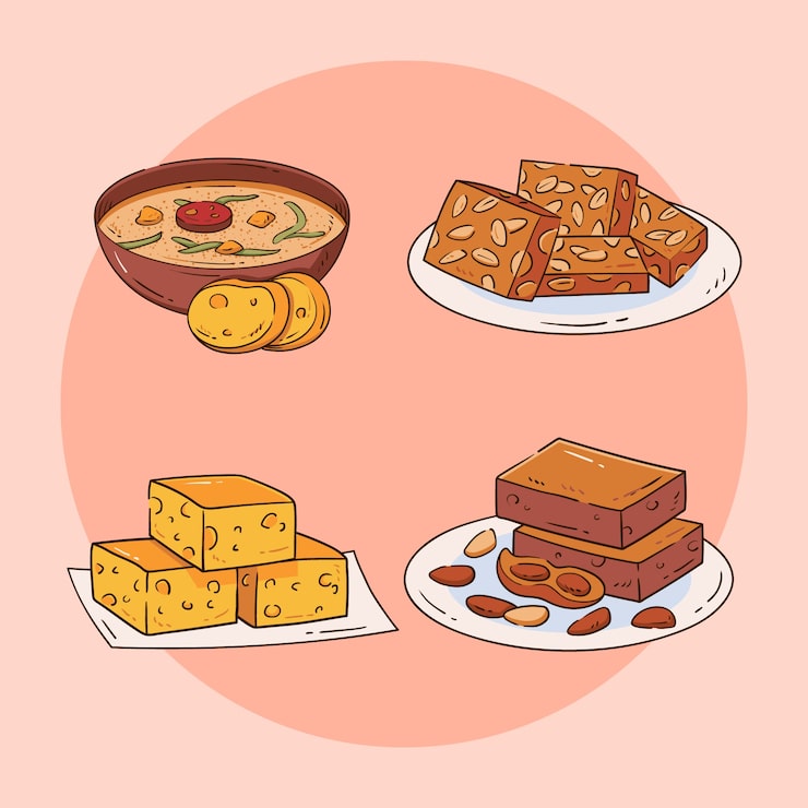 Miễn phí Vector hình minh họa comida junina vẽ tay
