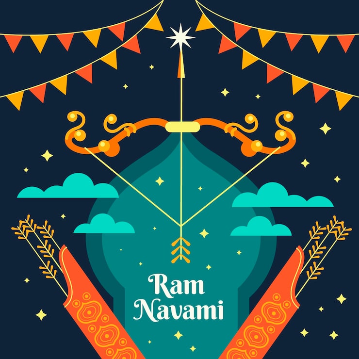 Miễn phí Vector hình minh họa ram navami dạng phẳng