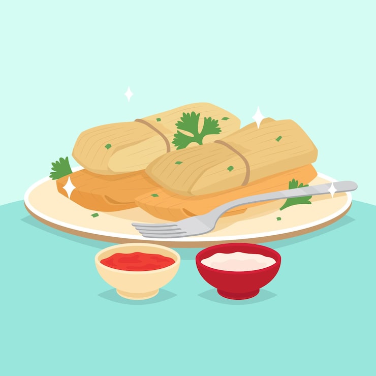 Miễn phí Vector hình minh họa tamales phẳng hữu cơ