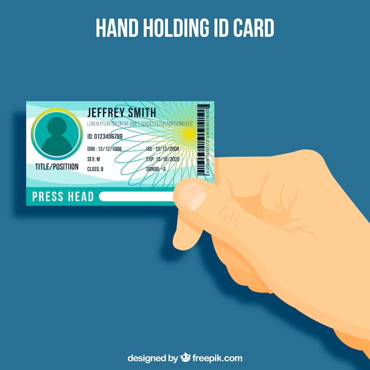 Miễn phí Vector hình nền bàn tay cầm thẻ id
