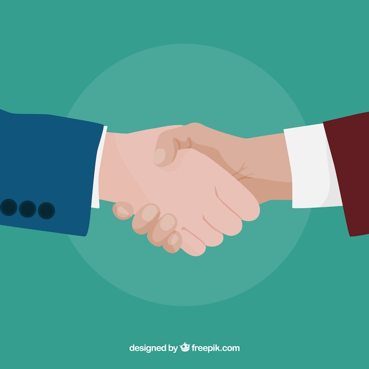 Miễn phí Vector hình nền bắt tay kinh doanh theo phong cách phẳng