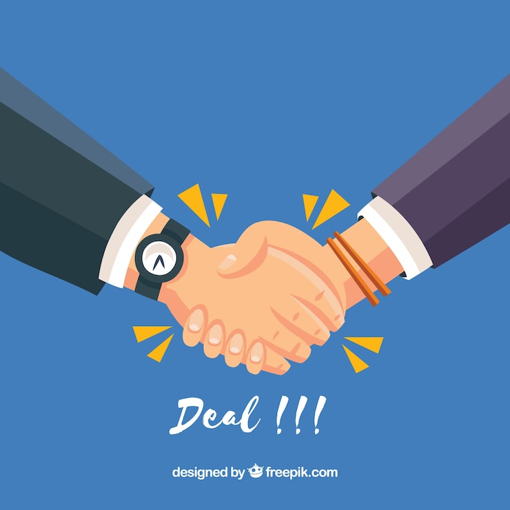 Miễn phí Vector hình nền bắt tay kinh doanh theo phong cách phẳng