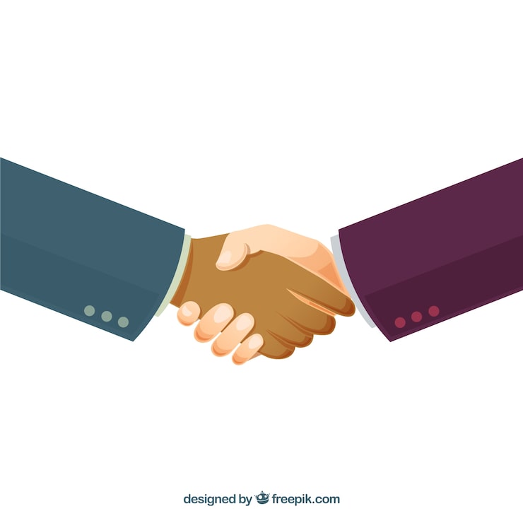 Miễn phí Vector hình nền bắt tay kinh doanh theo phong cách phẳng