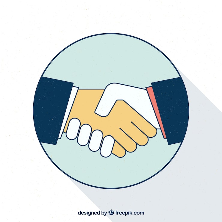 Miễn phí Vector hình nền bắt tay kinh doanh theo phong cách phẳng