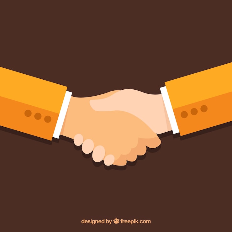 Miễn phí Vector hình nền bắt tay kinh doanh theo phong cách phẳng