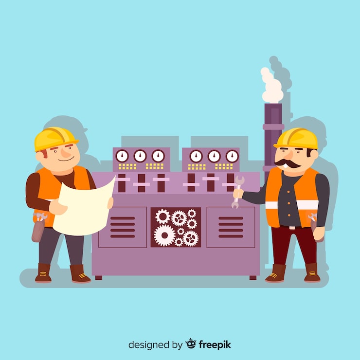 Miễn phí Vector hình nền đội kỹ sư phẳng