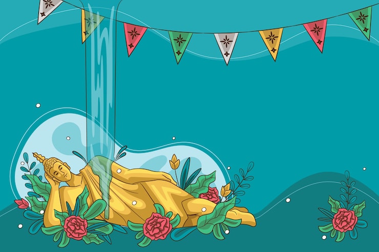 Miễn phí Vector hình nền songkran vẽ tay