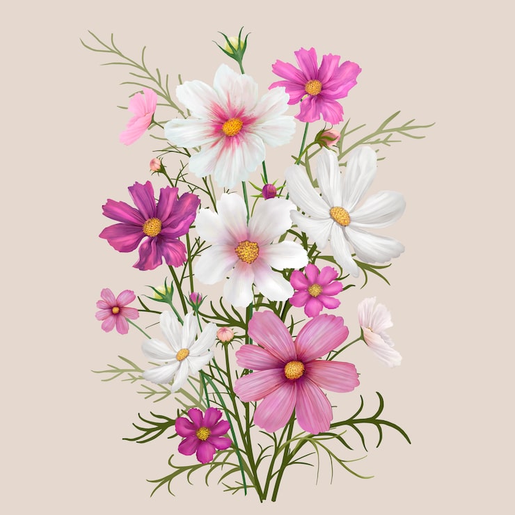 Miễn phí Vector hoa cúc daisy đầy màu sắc