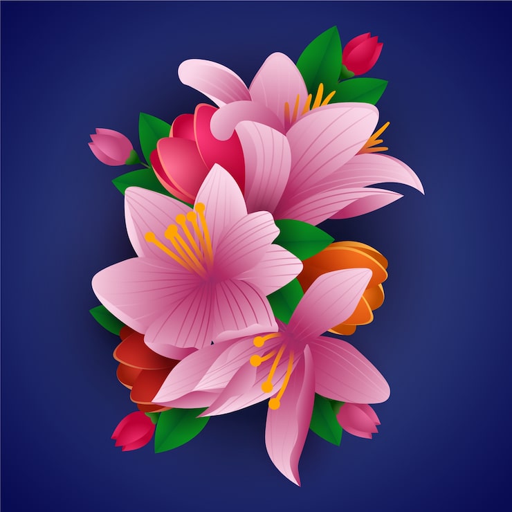 Miễn phí Vector hoa giấy gradient 2d