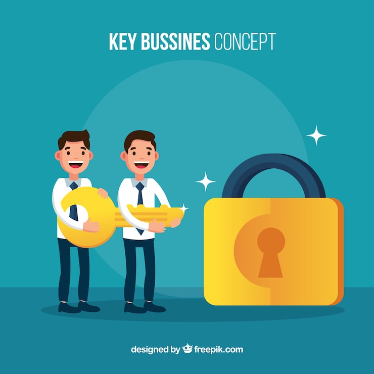 Miễn phí Vector khái niệm kinh doanh với chìa khóa phẳng