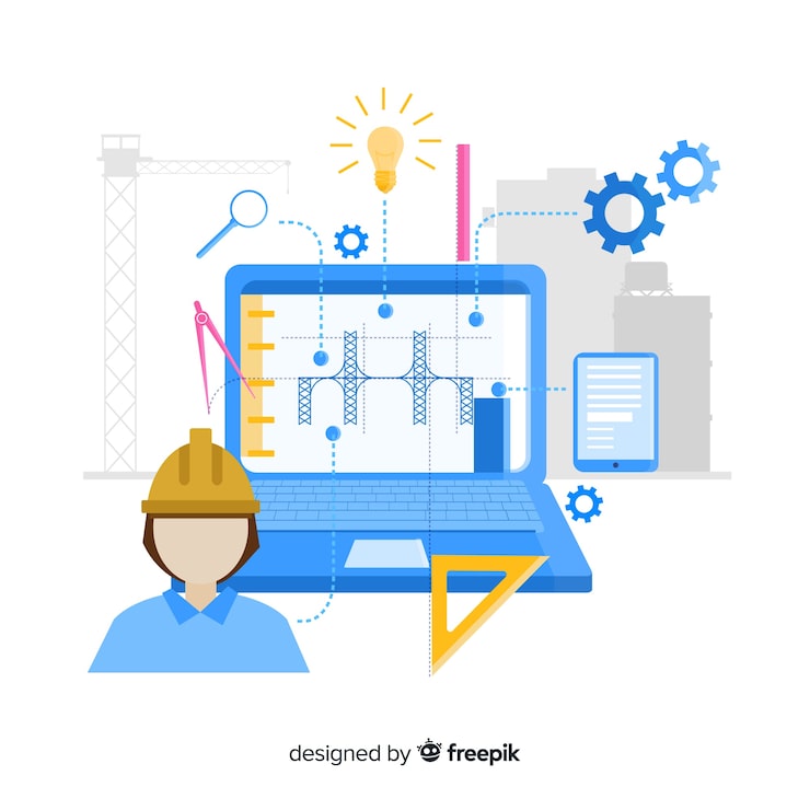 Miễn phí Vector khái niệm kỹ thuật máy tính phẳng