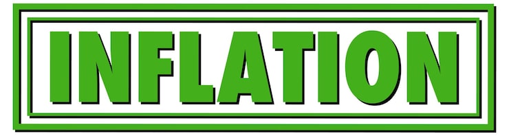 Miễn phí Vector logo phông chữ màu xanh lá cây 'inflation' (lạm phát)