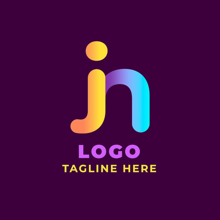 Miễn phí Vector mẫu logo chữ lồng nj gradient