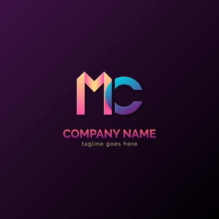 Miễn phí Vector mẫu logo gradient mc