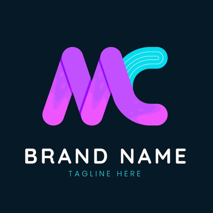 Miễn phí Vector mẫu logo mc thiết kế phẳng