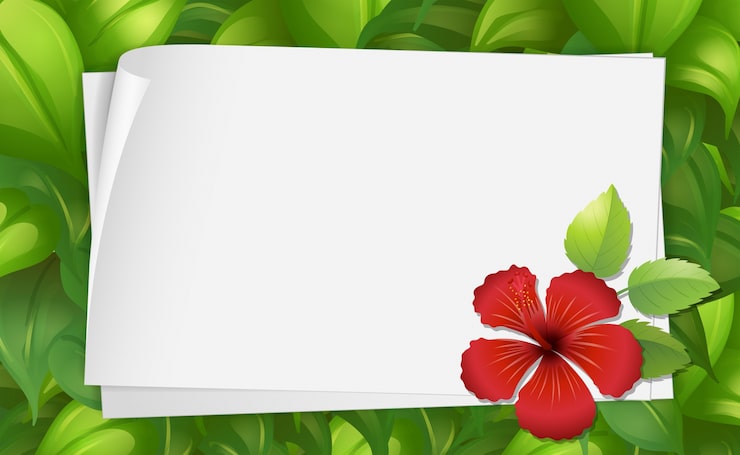 Miễn phí Vector mẫu viền với hoa dâm bụt