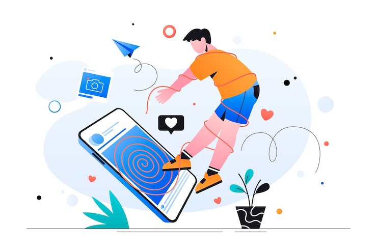 Miễn phí Vector minh họa về bệnh không gian mạng gradient