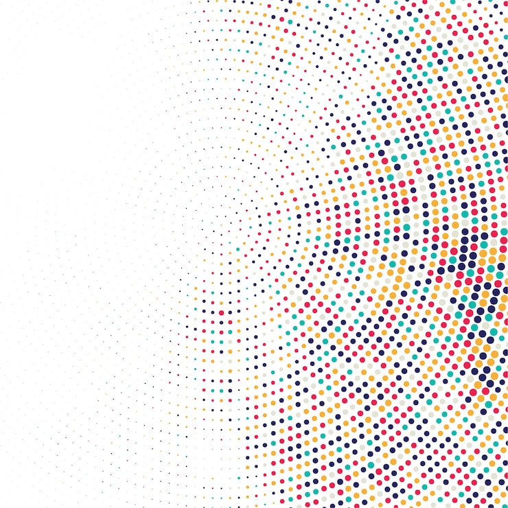 Miễn phí Vector nền halftone tròn đầy màu sắc trừu tượng