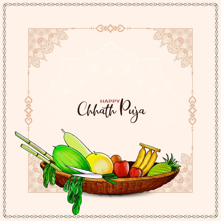 Miễn phí Vector nền trang trí lễ hội văn hóa ấn độ chhath puja vui vẻ