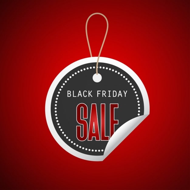 Miễn phí Vector nhãn dán tròn màu đen trên nền đỏ cho black friday