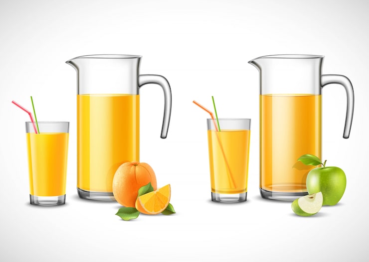 Miễn phí Vector những bình đựng nước ép táo và cam