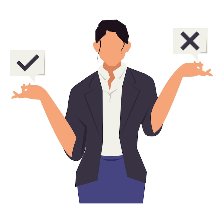 Miễn phí Vector nữ doanh nhân thanh lịch với hai lựa chọn