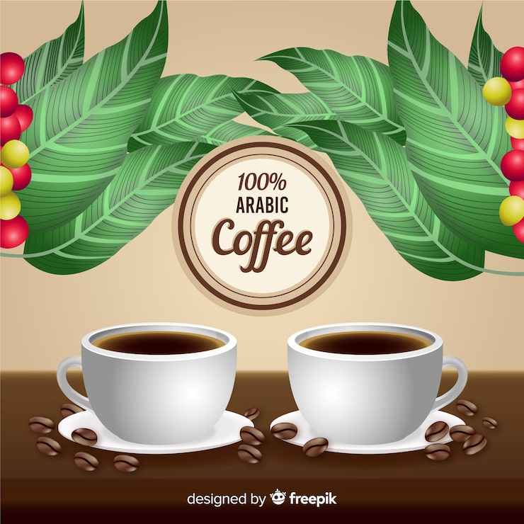 Miễn phí Vector quảng cáo cà phê ả rập thực tế theo phong cách cổ điển