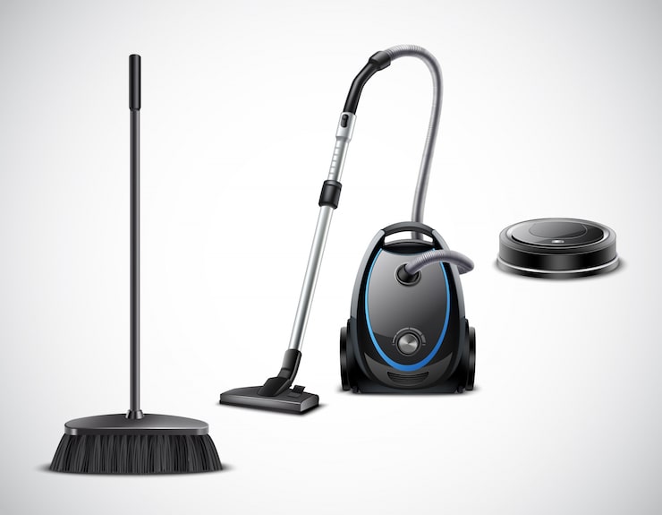 Miễn phí Vector sự phát triển của máy hút bụi từ chổi đến thiết bị robot