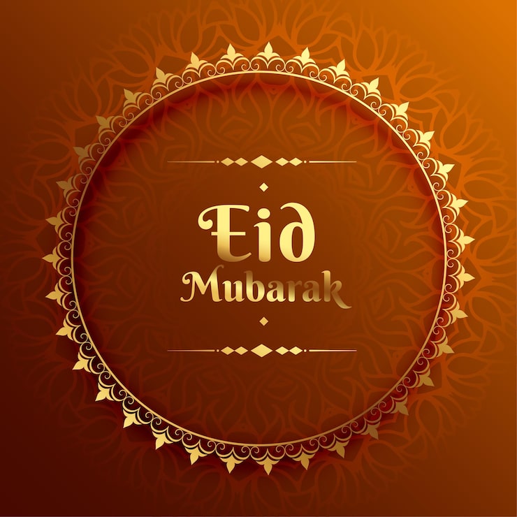 Miễn phí Vector thiệp chúc mừng eid mubarak vàng với nền mandala
