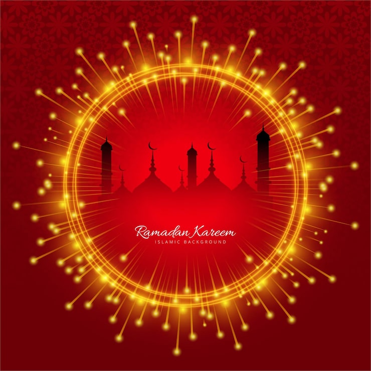 Miễn phí Vector thiết kế ramadan kareem hình tròn sáng bóng trang trí