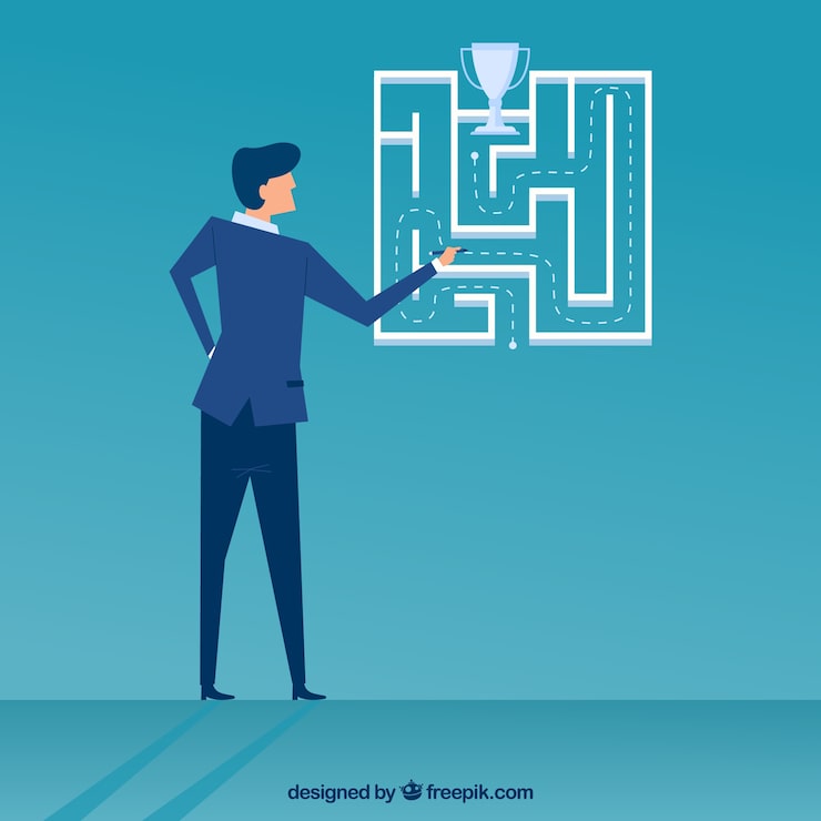 Miễn phí Vector ý tưởng kinh doanh phẳng với mê cung