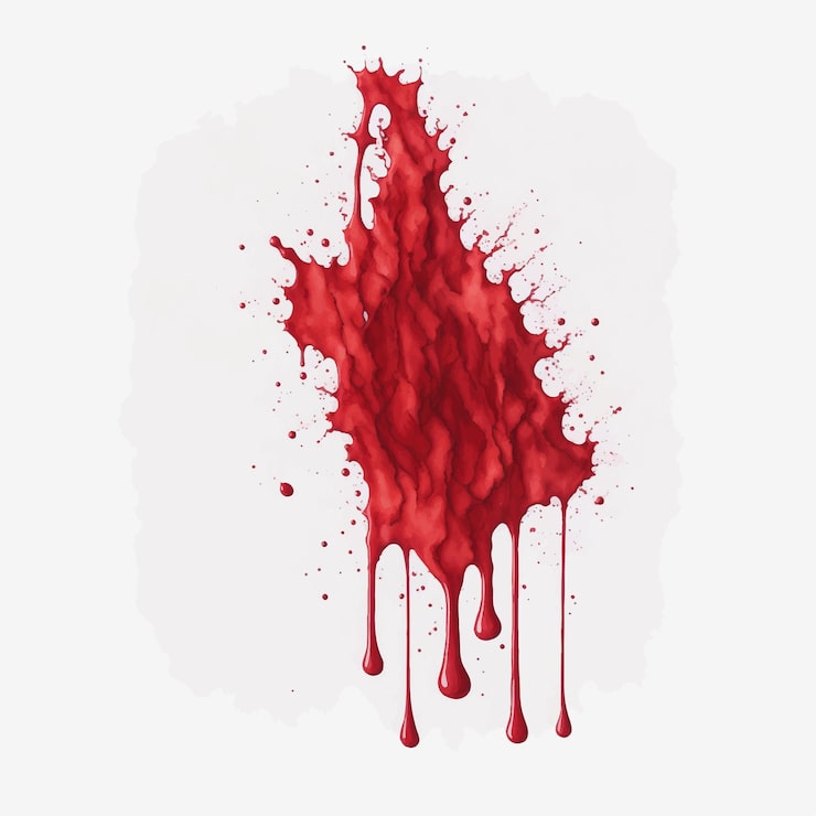 Vector acuarela sangre como una mancha