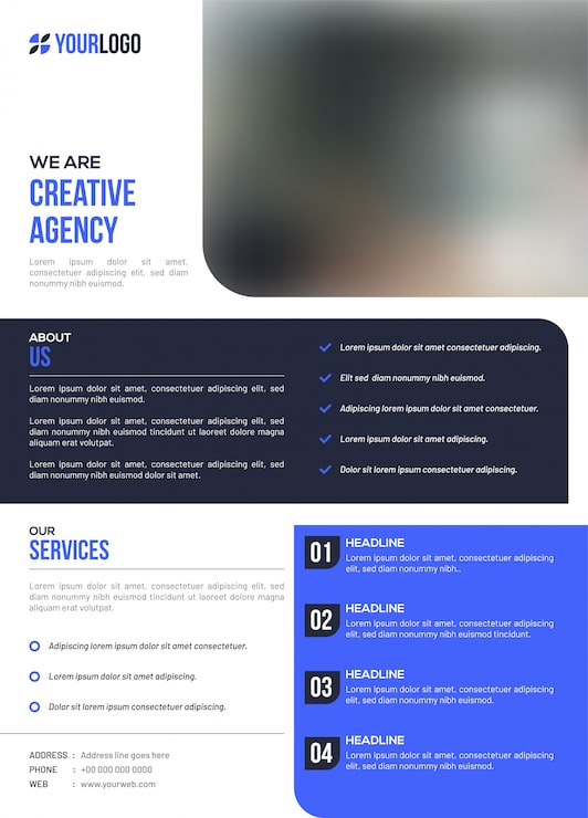 Vector agencia de negocios creativa plantilla o diseño de volante.