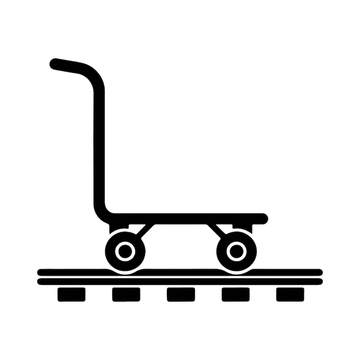 Vector bolsa de carrito y silueta de carrito de compras