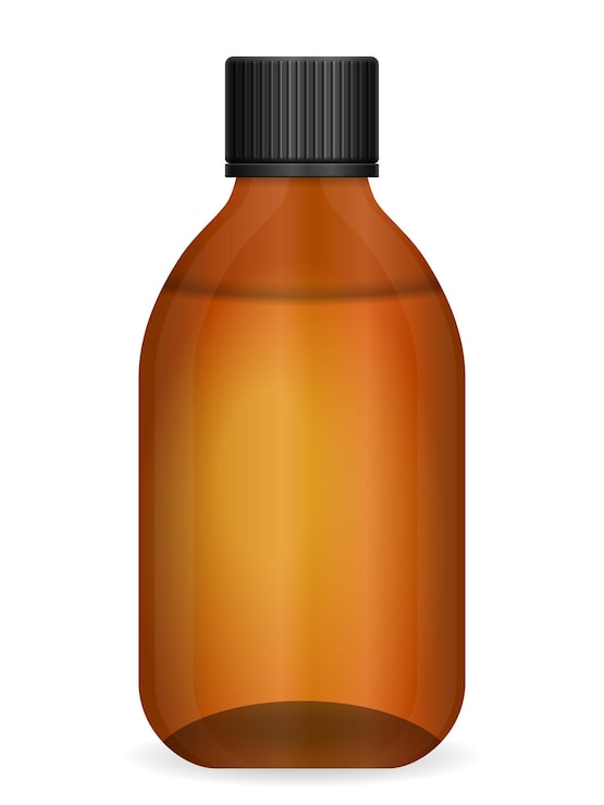 Vector botella médica de vidrio