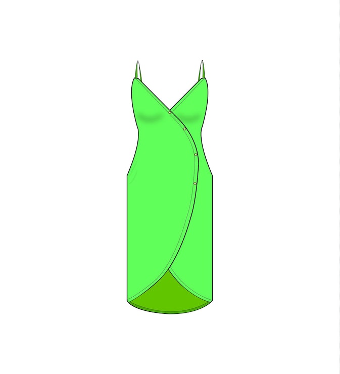 Vector una botella verde con una cinta verde en ella
