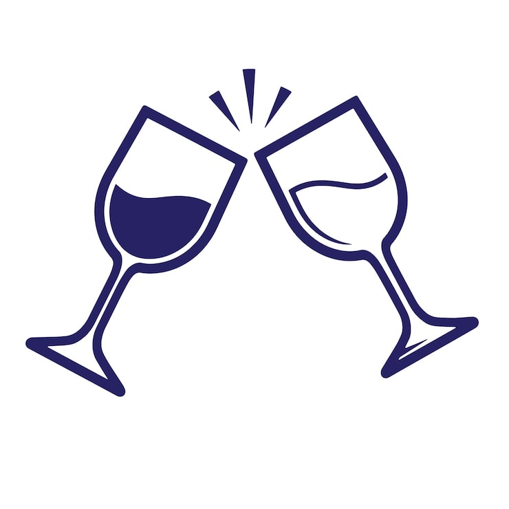 Vector celebración y brindis con copas de vino